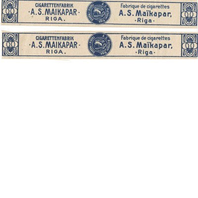 Две наклейки фабрики А.С. Майкапар в Риге